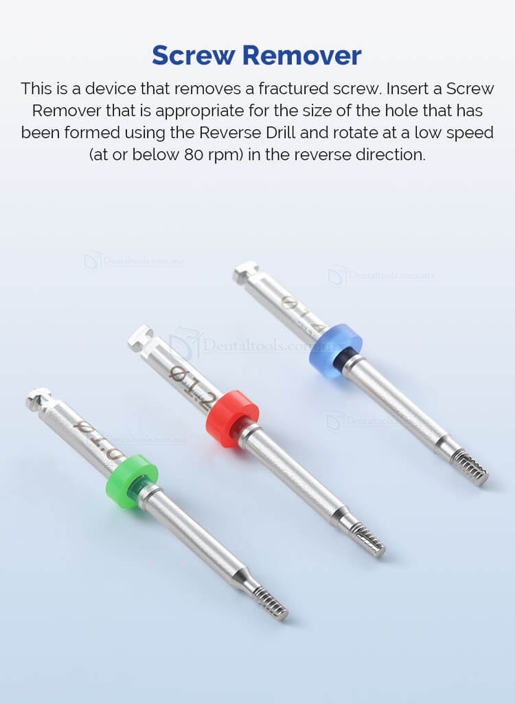 Kit Universal para Extracci&oacute;n de Tornillos Rotos en Implantes Dentales Set de Extractores